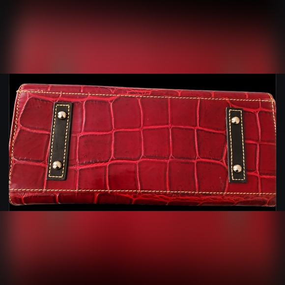 Dooney & Bourke Satchel Oxblood Red Croc Embossed Stachel - Picture 4 of 11
